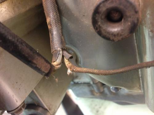 Broken wire insulation to neutral or oil pressure switch