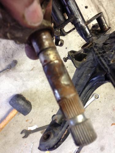 Rear Brake Pedal Shaft Rust